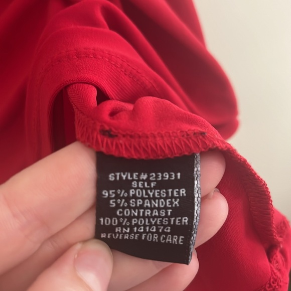 Vintage Liz McCoy Y2K‎ Flutter Sleeve Top Beaded Red Gothic S Romantic Sheer - Picture 4 of 6